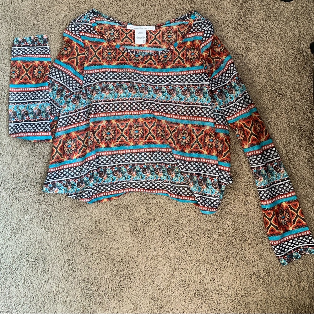 American Rag Long Sleeve Sheer Top